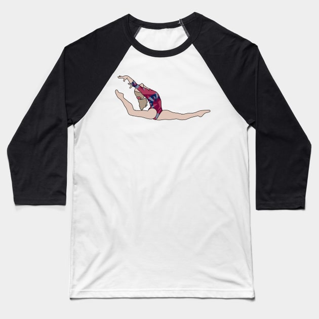 Riley McCusker Gymnastics Drawing Baseball T-Shirt by GrellenDraws